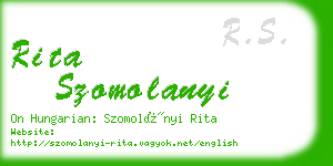 rita szomolanyi business card